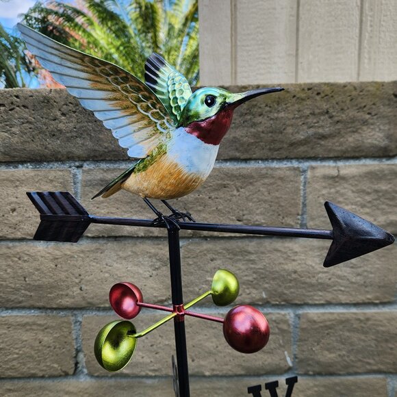 60" Weathervane Metal Hummingbird-RUBY THROATED Stake, Yard Art, Garden Decor - Picture 4 of 4